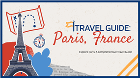 创意手绘涂鸦手帐风法国巴黎旅行攻略ppt模板